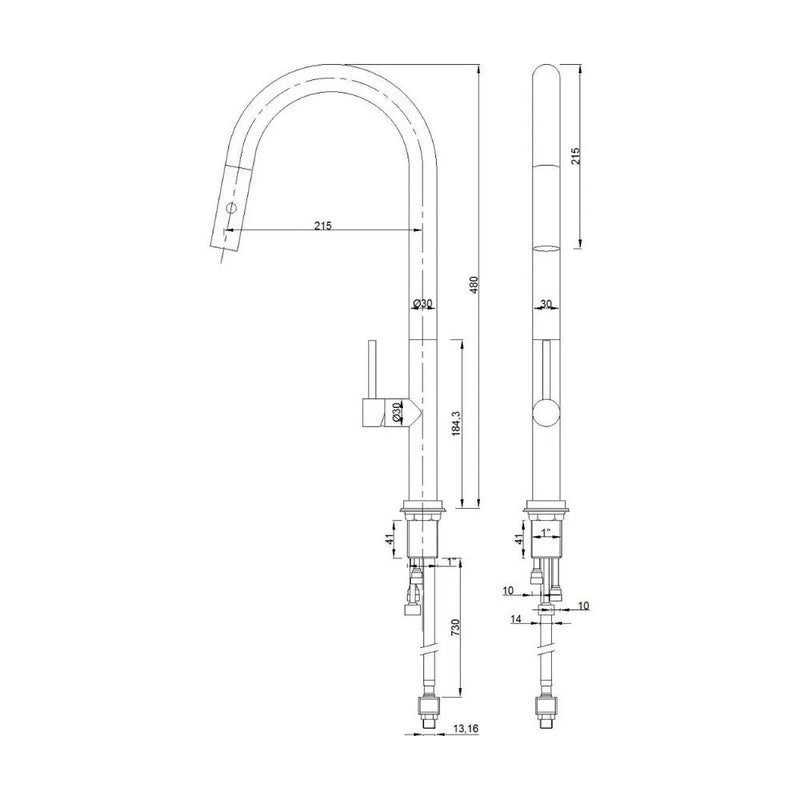Miscelatore Cucina Tondo Cromato Con Doccia Estraibile