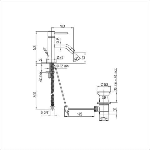 Miscelatore Bidet Cilindra Cromato Con Piletta 1"1/4 - ARGO