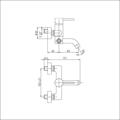 Gruppo Miscelatore Vasca Esterno Duplex Con Doccetta - ARGO