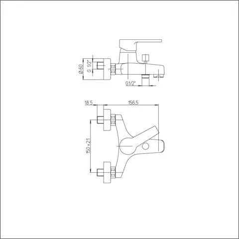 Gruppo Miscelatore Vasca Esterno Duplex Round Cromato - ARGO