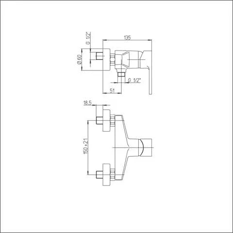 Miscelatore Esterno Per Doccia Round Cromato - ARGO