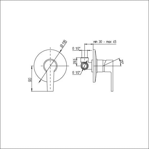 Miscelatore Incasso Per Doccia Round Cromato - ARGO