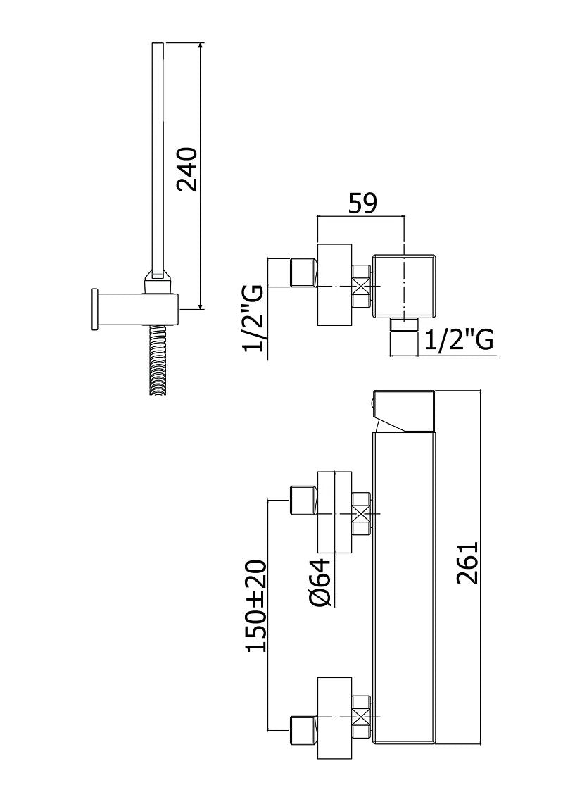 Miscelatore Doccia Esterno Level Cromato - PAFFONI