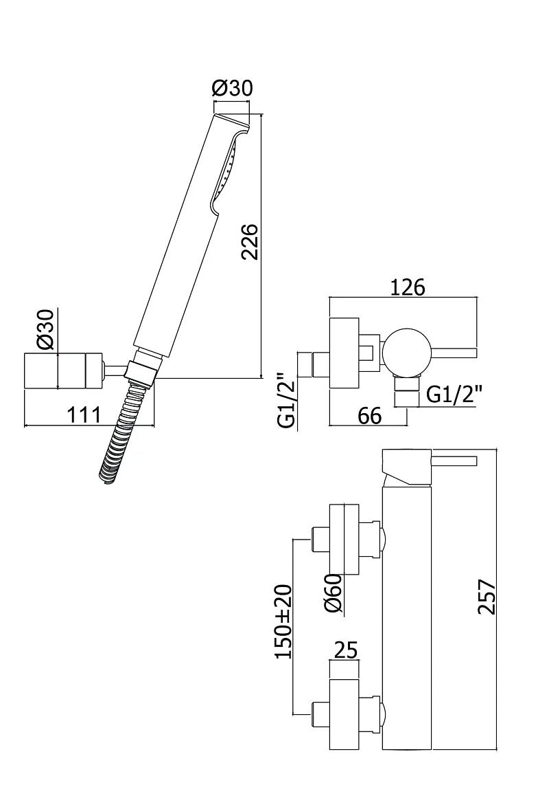 Miscelatore Doccia Duplex Esterno Light Cromato Con Doccia E Flessibile - PAFFONI