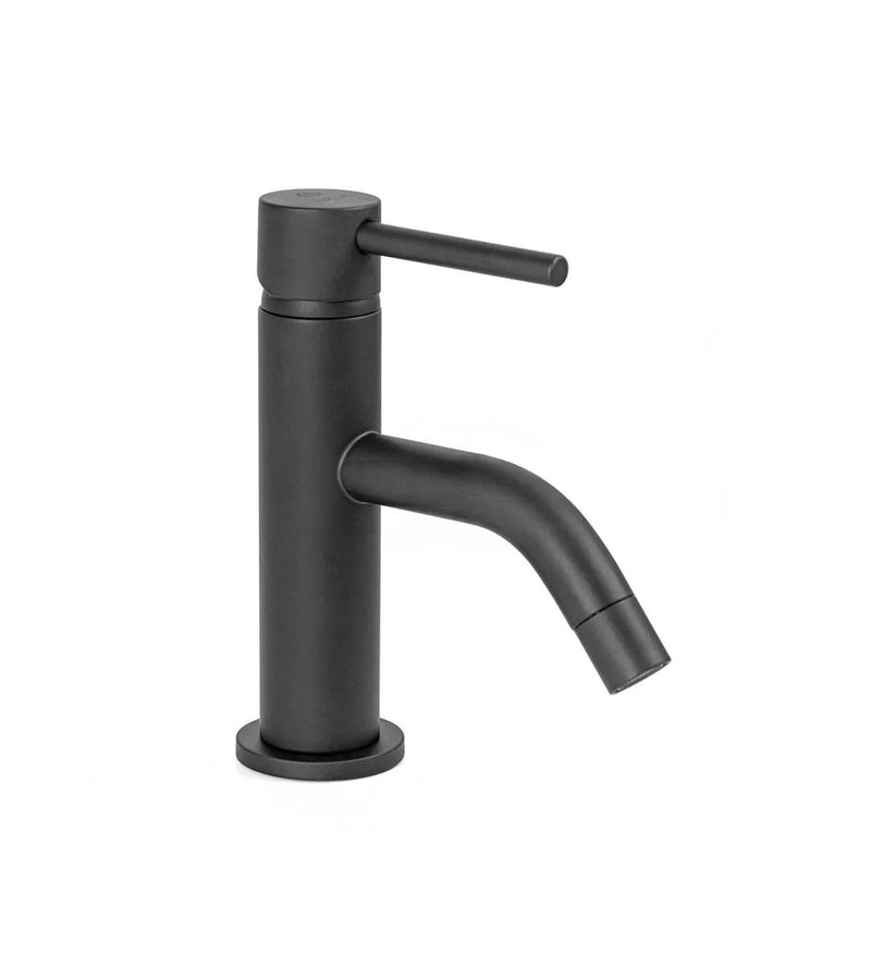 Miscelatore Lavabo Cilindra Nero Opaco Con Attacco Piletta 1"1/4