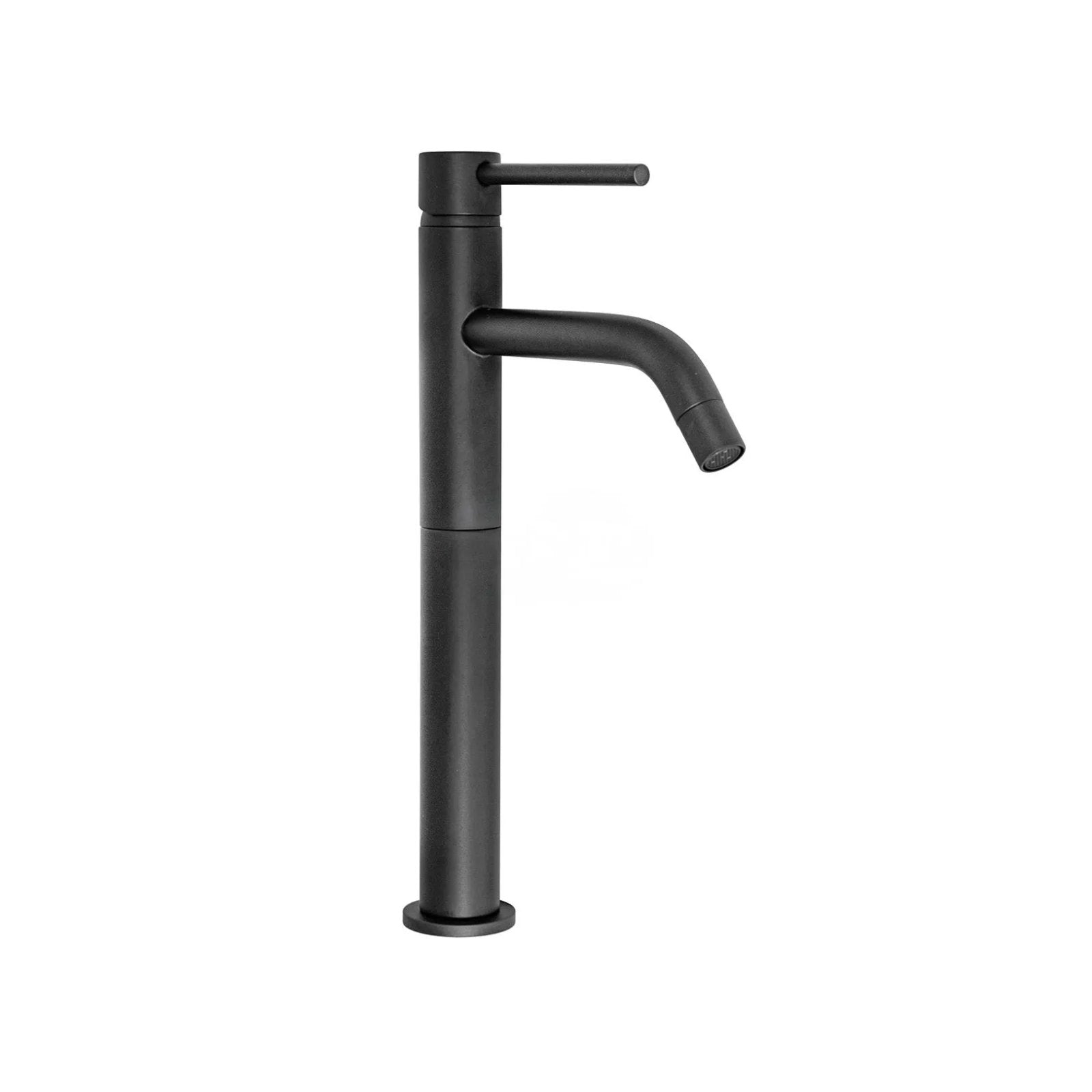 Miscelatore Lavabo Alto Cilindra Nero Opaco Con Attacco Piletta 1"1/4