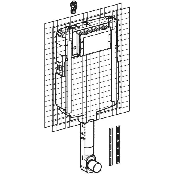 Cassetta Incasso Geberit Sigma 8 Cm - SENZA PLACCA E CANOTTO