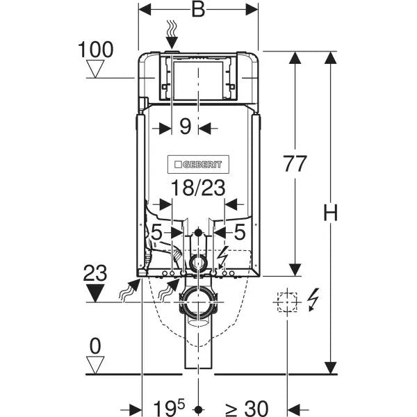 Kombifix Incasso Geberit Wc Sigma8 - MODULO PER VASO SOSPESO