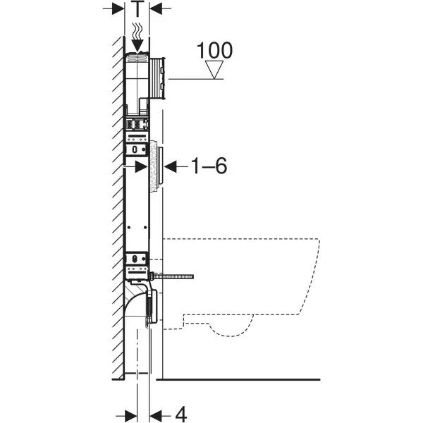 Kombifix Incasso Geberit Wc Sigma8 - MODULO PER VASO SOSPESO