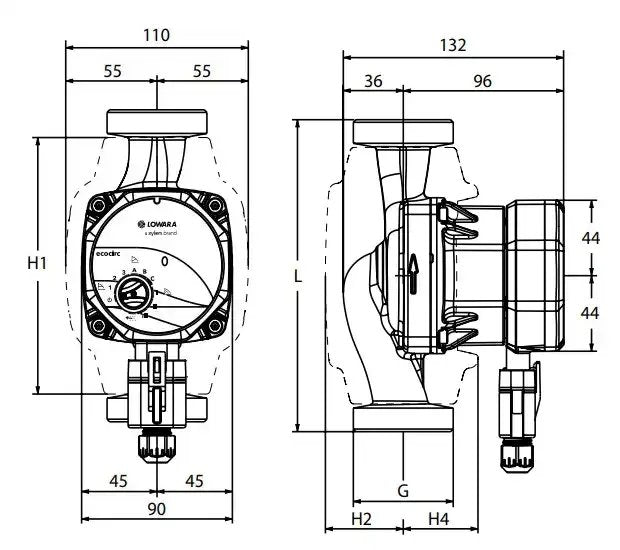 Lowara Circolatore Per Riscaldamento Ecocirc L 25 - 8/180