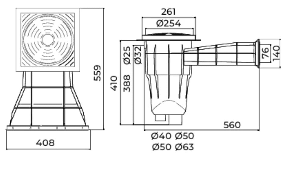 Skimmer Sfioro Aqua Dritto Pann - CA/L 50