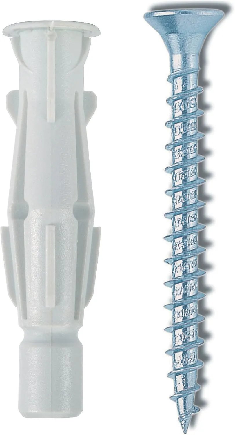 Tassello Nylon T4/Va-10X60 Con Vite Testa Svasata – CONFEZIONE DA 25 PZ
