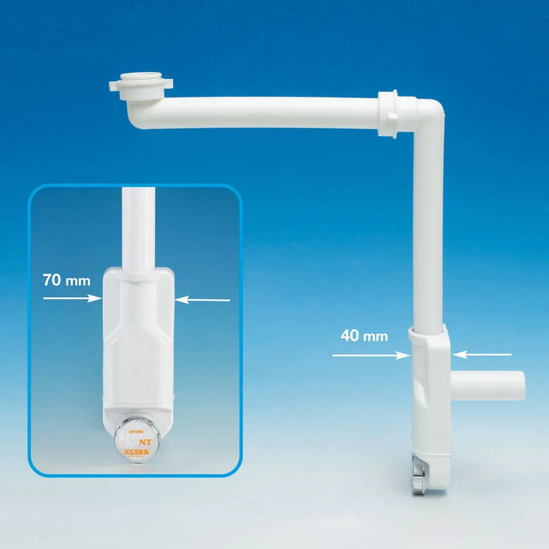 Sifone Salvaspazio Lira 1 Via Senza Piletta 1"1/4 Nt Bagno Bianco – AQUA