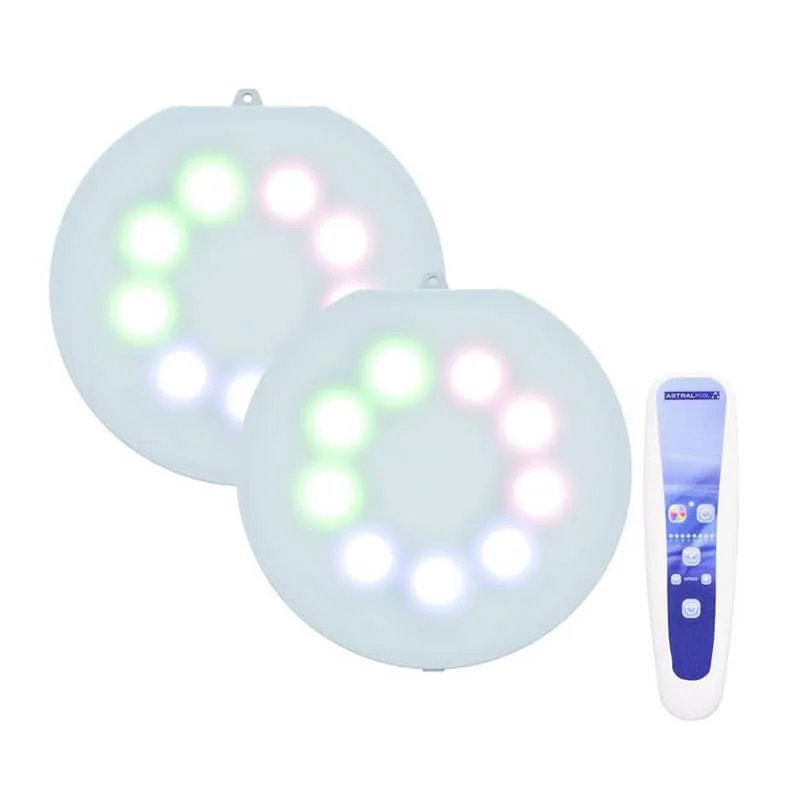 Kit 2 Lampade Led Piscina Wireless + Telecomando Lumiplus Flexi V1 Rgb Astralpool