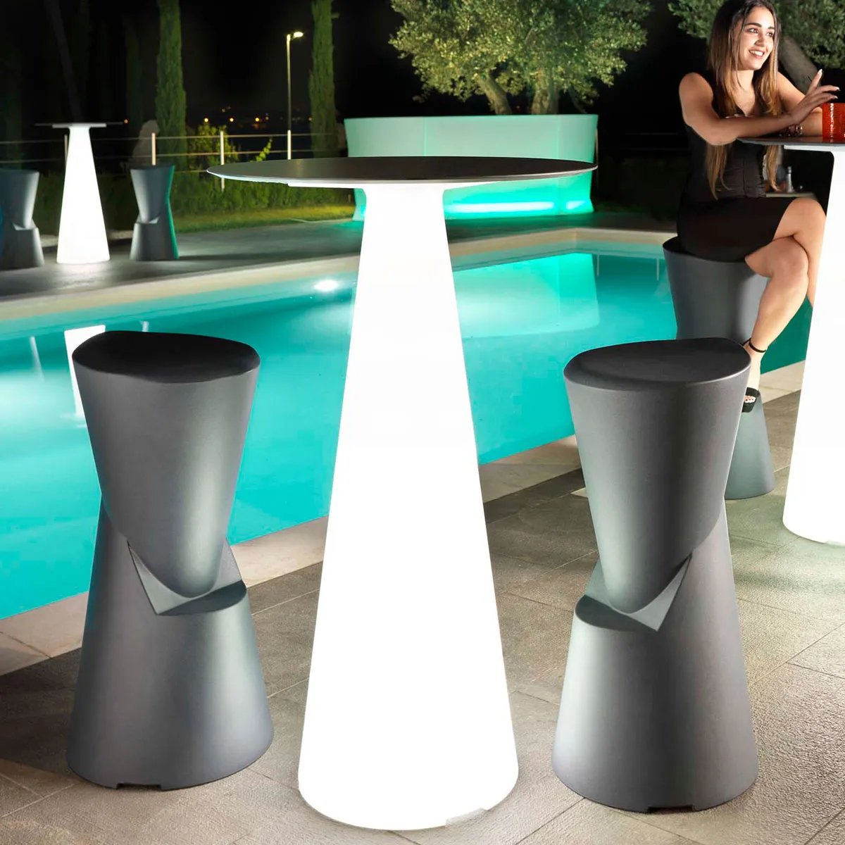 Sgabello Dot Lyxo Colore Antracite