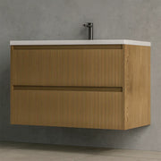 Base Sospesa Bagno Vanessa 80 cm Rovere Cannettato