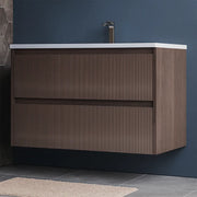 Mobile bagno Vanessa 80 cm noce cannettato
