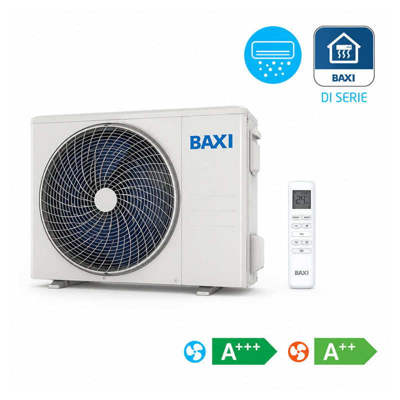 Condizionatore Baxi Sidera 9000 BTU design minimalista aletta microforata ionizzatore
