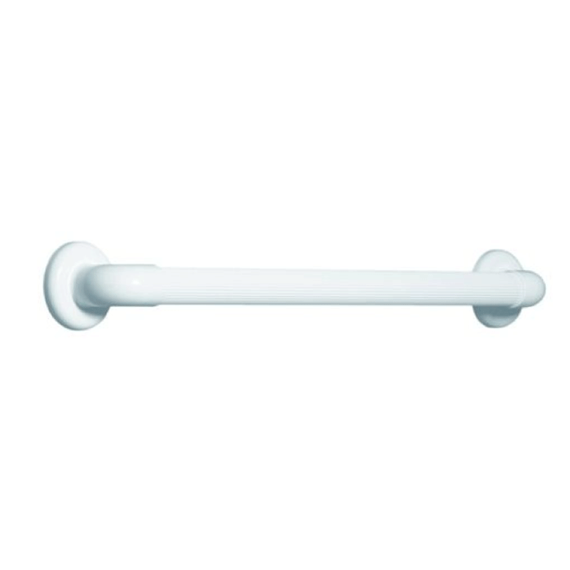 Corrimano per bagno K Design in PVC rigato – bianco – lunghezze 30/40/45/60 cm – con piastre di fissaggio