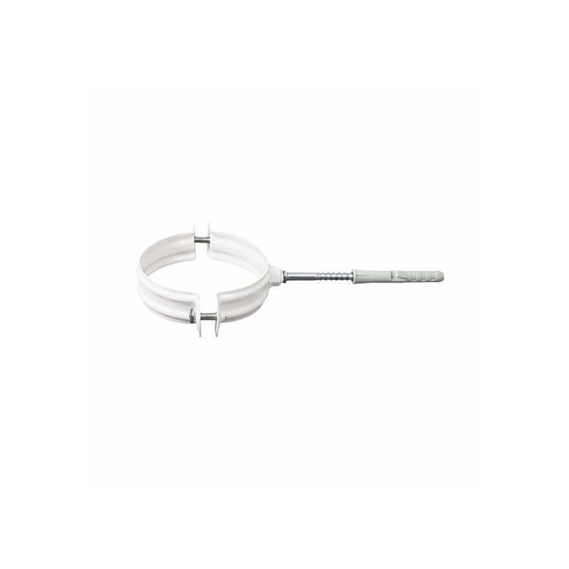 Collare fissatubo in acciaio bianco con gambo 20 cm per scarico fumi