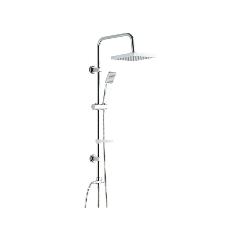 Set colonna doccia DAMAST Quadra 332 con soffione e doccia anticalcare