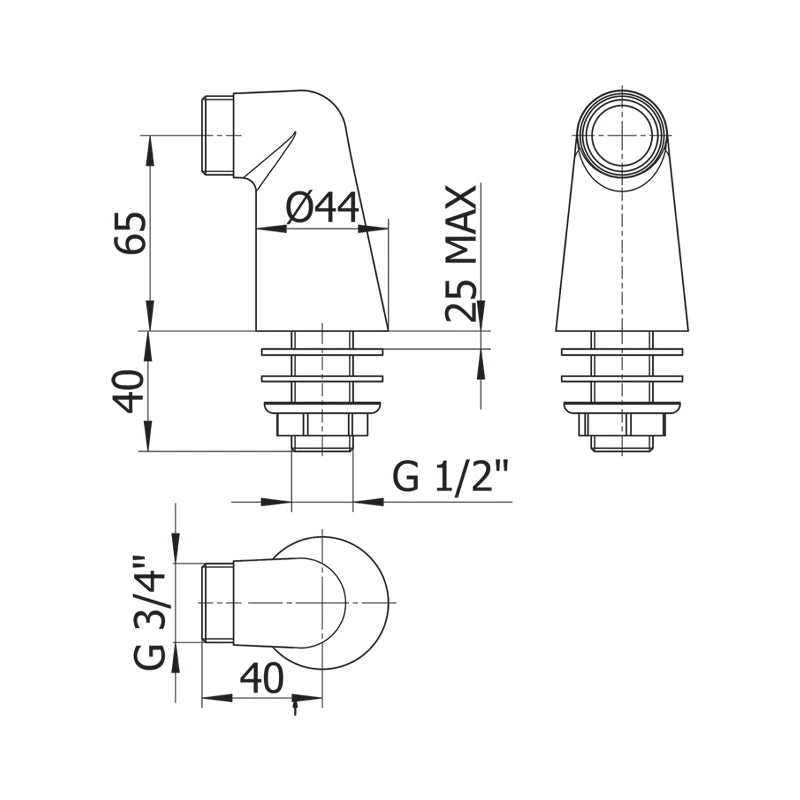 attacco bordo vasca ottone cromato
