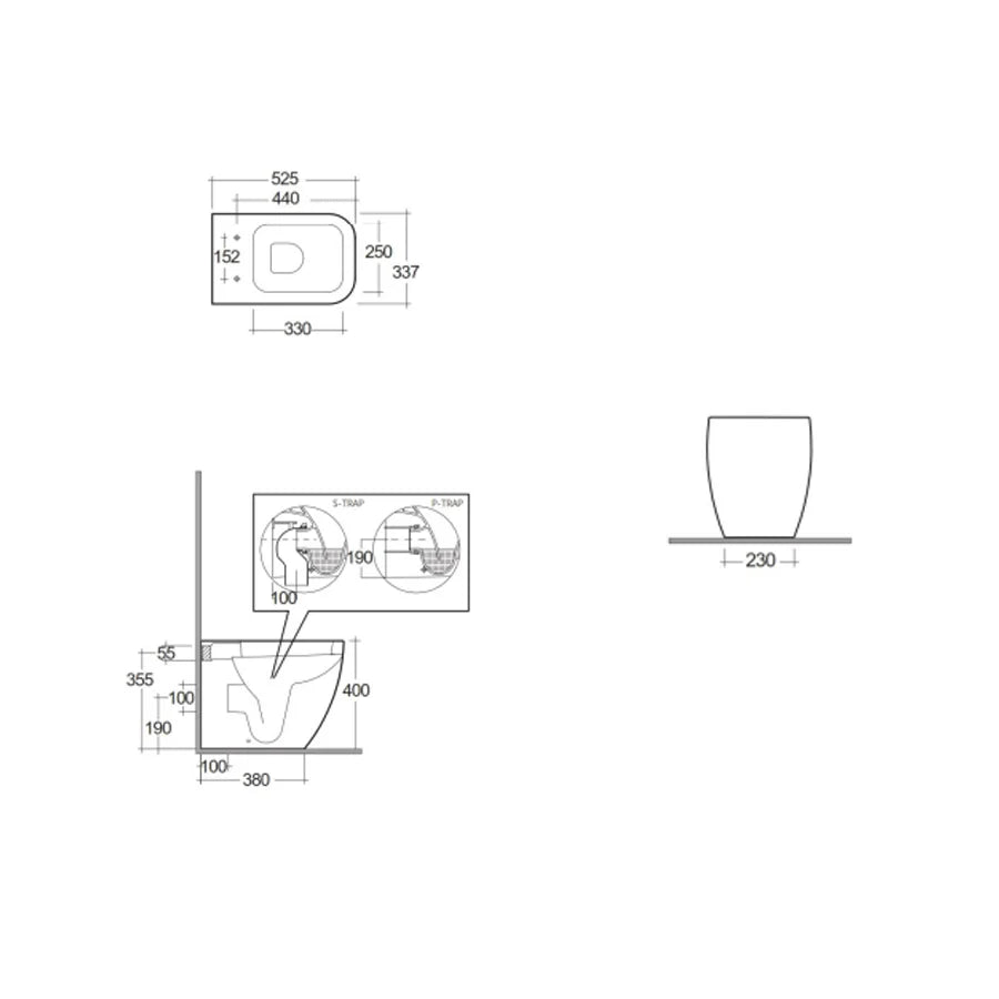 Coppia sanitari Metropolitan filo muro rimless WC con sedile e bidet – RAK Ceramics