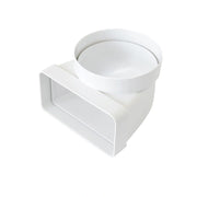 curva 90 gradi da tubo 100 mm a rettangolare 120x60 mm