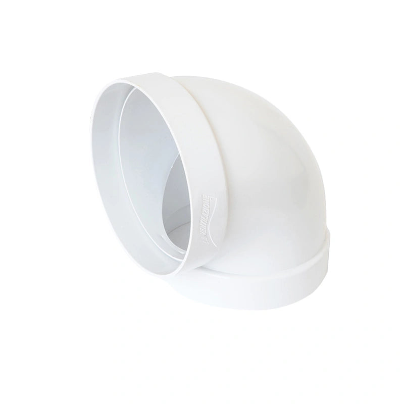 curva 90 gradi tubo cappa 100 mm ABS bianco