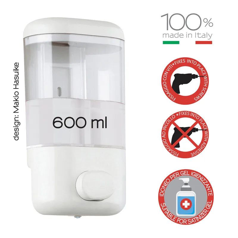Distributore di Sapone/Gel Igienizzante Gedy Push Pro Bianco 600 ml