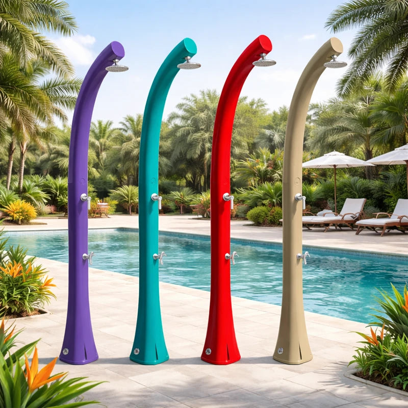 Doccia solare da giardino Happy H220 Arkema con miscelatore e lavapiedi