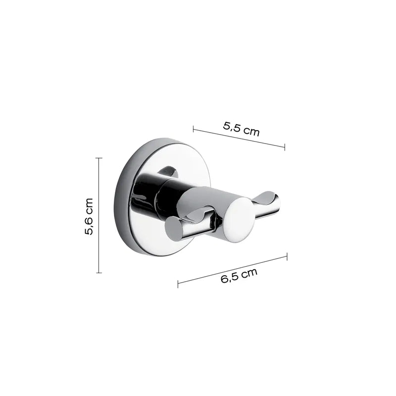 Dettaglio ganci appendiabiti doppio bagno Felce Plus cromato