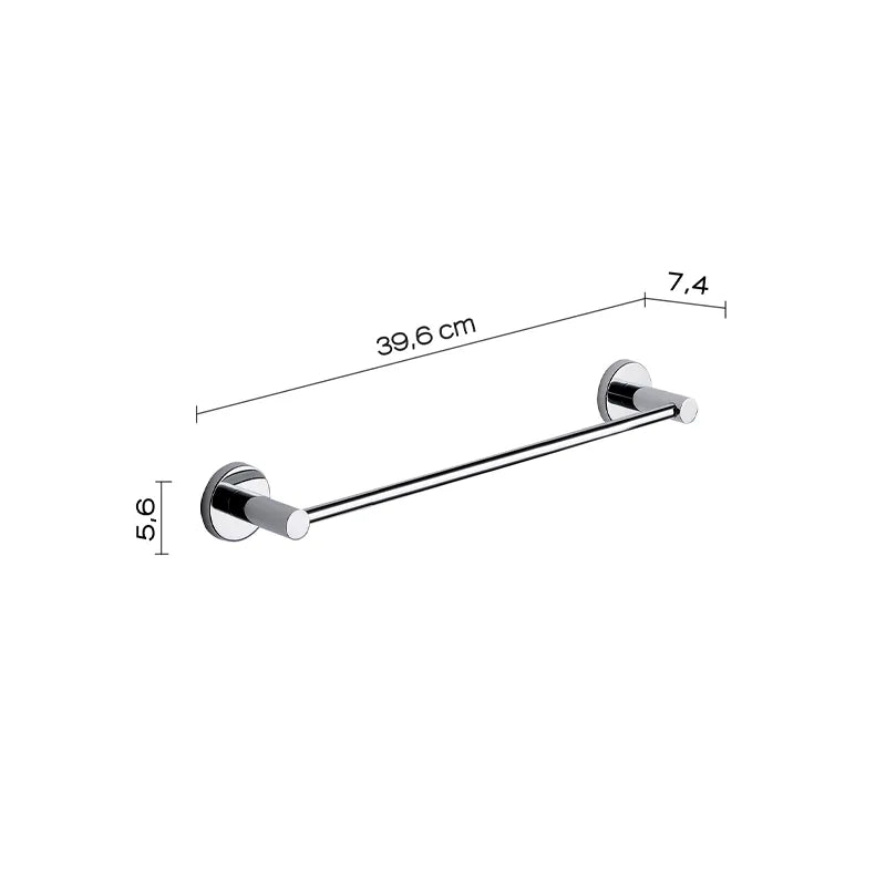 Vista laterale portasalviette Gedy cromato 35 cm