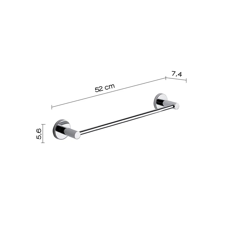 Portasalviette bagno cromato Felce Plus da 50 cm in acciaio inox
