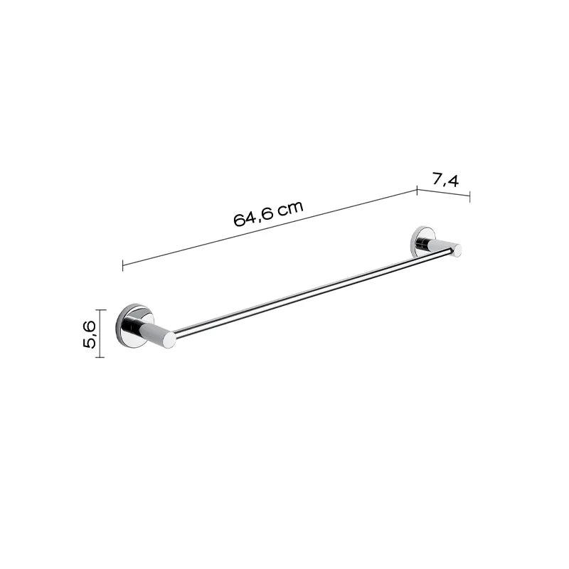 Portasalviette bagno cromato Felce Plus da 65 cm in acciaio inox
