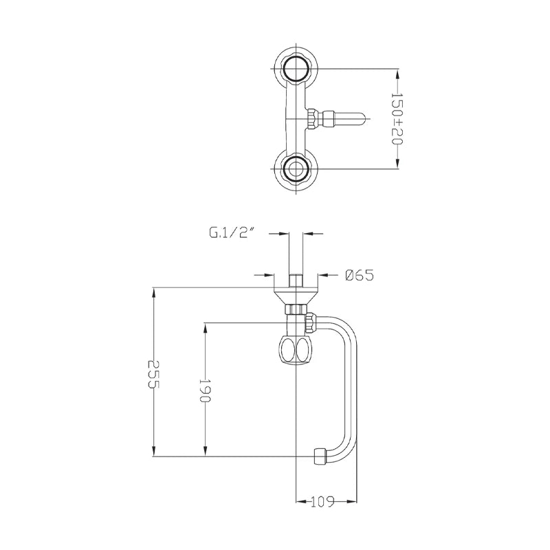 rubinetto cucina a muro fromac ottone cromo
