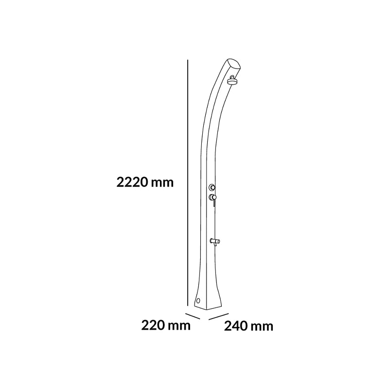 Doccia solare da giardino Happy Beach F530 con lavapiedi e temporizzatore idrico