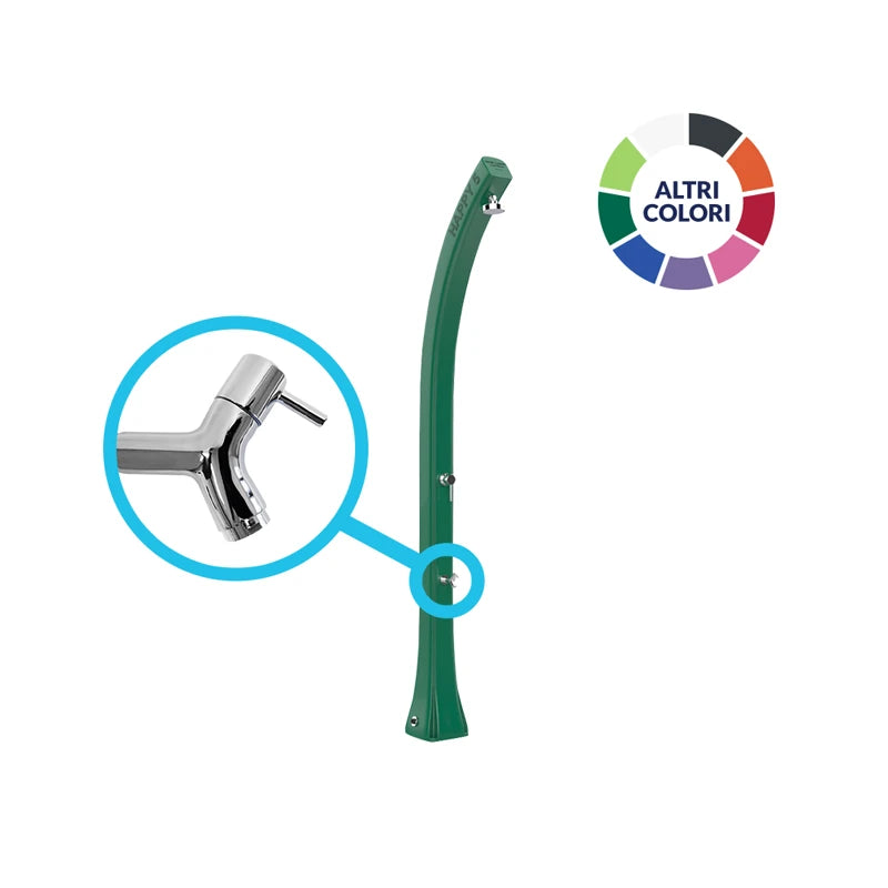 Doccia solare da giardino Happy Five F520 con lavapiedi e serbatoio 24 litri