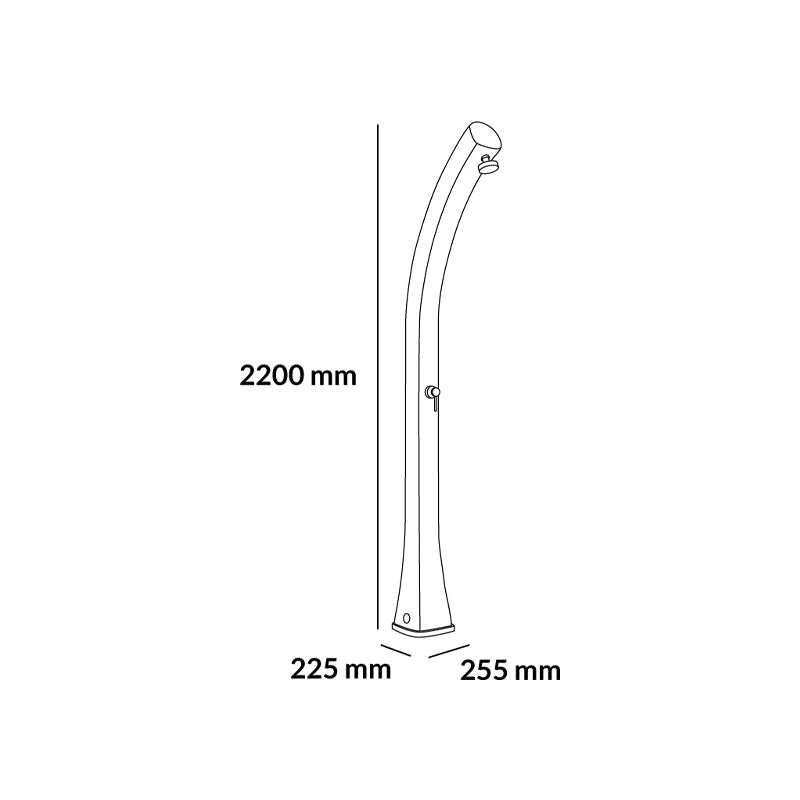Doccia solare da giardino Happy XL H400 con serbatoio 35 litri