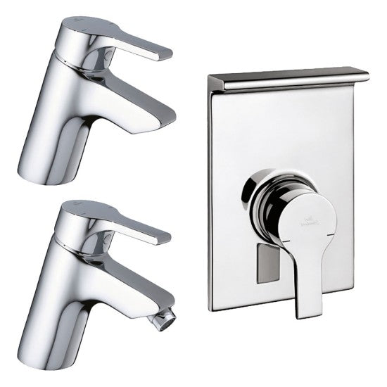 Kit miscelatori lavabo, bidet e doccia incasso Ideal Standard Active cromati
