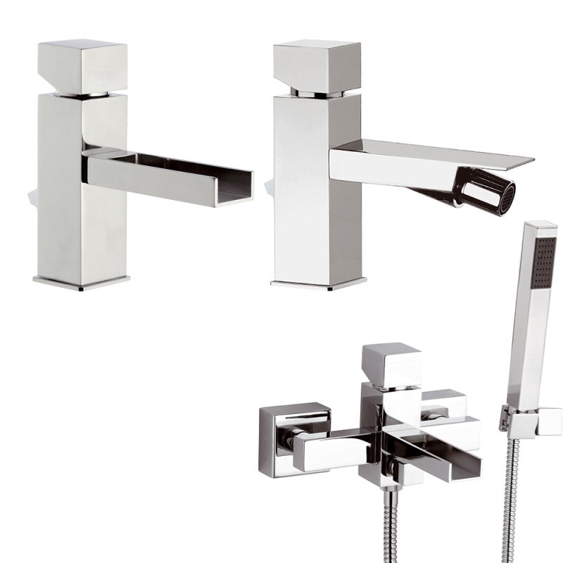 Set miscelatori lavabo, bidet e vasca cromati River Mariani