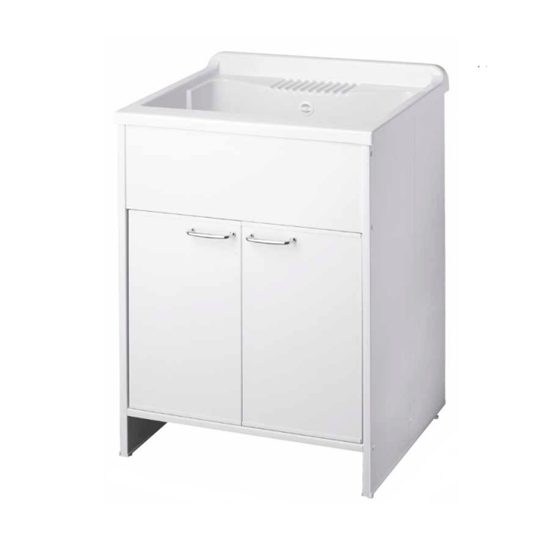 Lavatoio Junior 2 ante in PVC con vasca in resina - 60x60cm