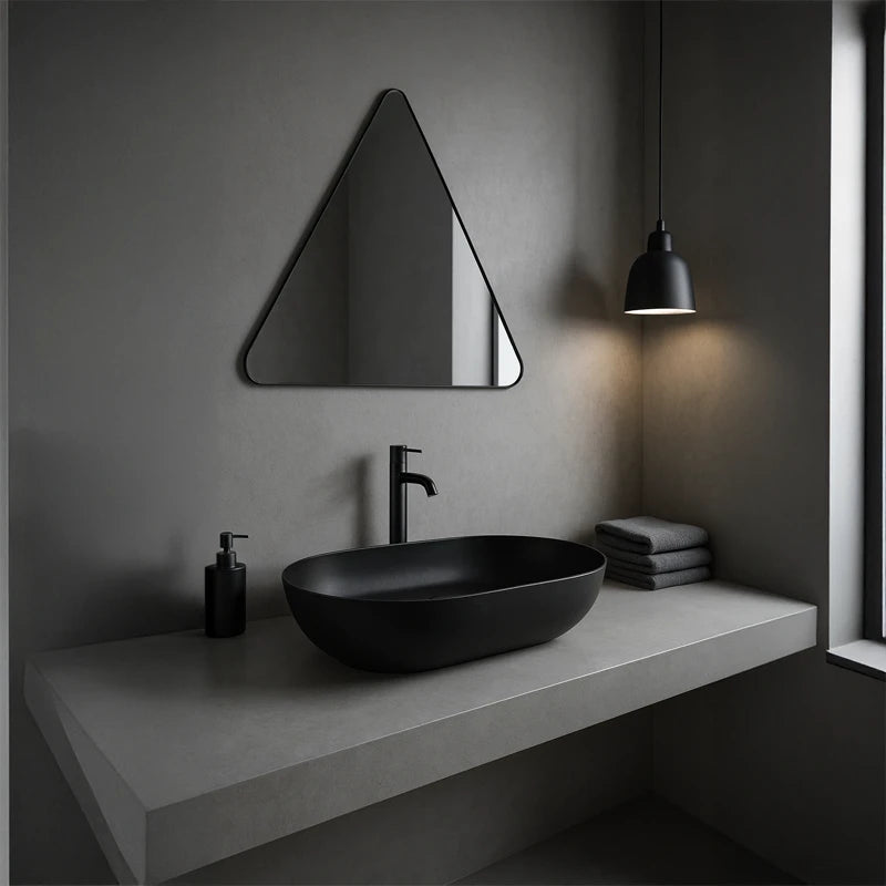 Lavabo Da Appoggio Ovale Rak Feeling Matt Black
