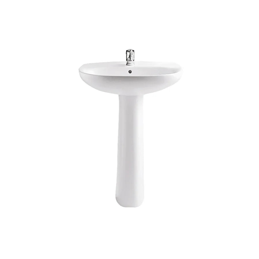 Lavabo con colonna Roca Polo 63 cm in ceramica bianca