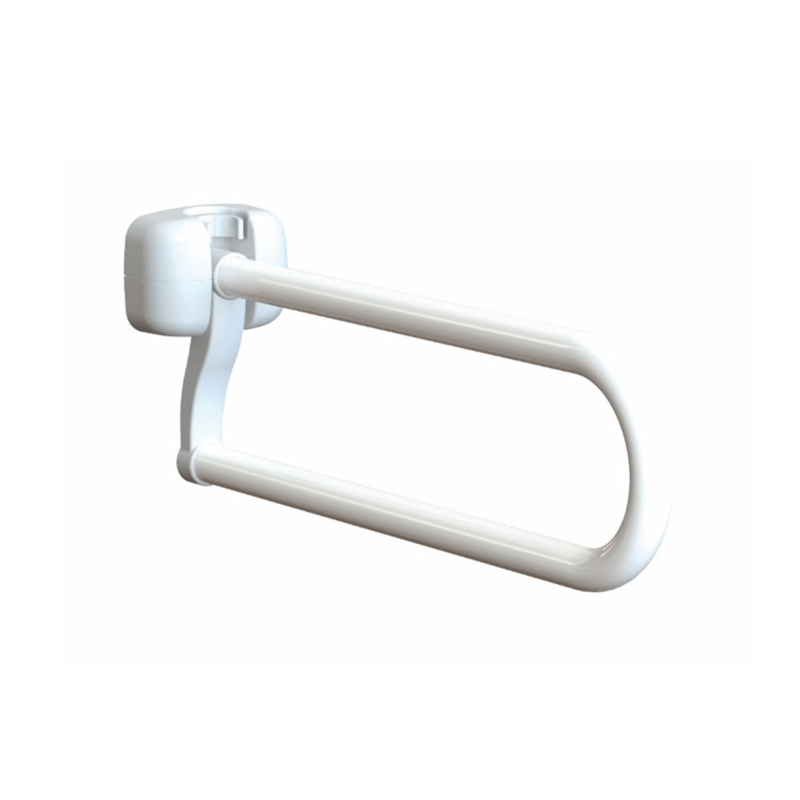 Maniglione ribaltabile in acciaio K Design – fissaggio a parete – lunghezze 60, 70, 80 cm – portata 125 kg
