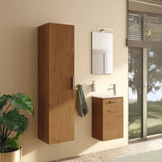 Mobile bagno sospeso Mia set 40 cm finitura Golden Oak con lavabo e specchio