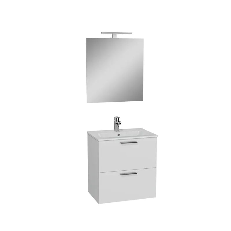Lavabo in ceramica bianco con foro rubinetto incluso nel set Mia