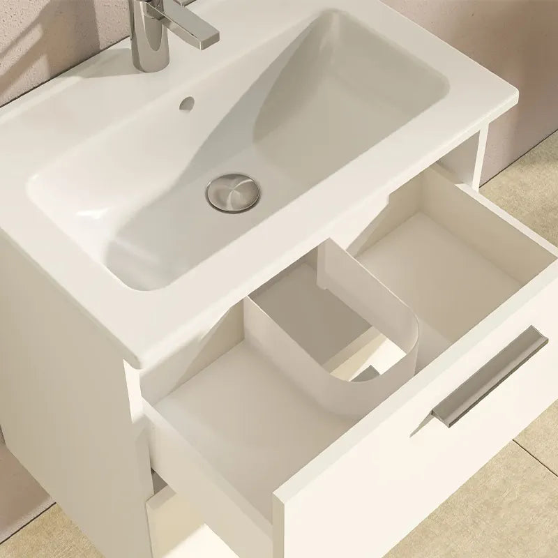 Dettaglio cassetti a chiusura rallentata mobile bagno Mia