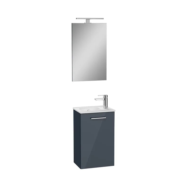 Dettaglio lavabo in ceramica bianca del mobile bagno Mia 40 cm Anthracite