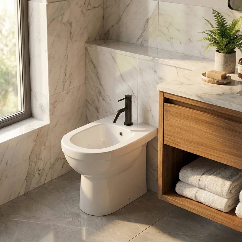 Miscelatore Bidet Cilindra Nero Opaco Con Attacco Piletta 1"1/4